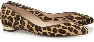 Tory Burch Nicki leopard-print calf hair point-toe flats