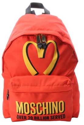 Moschino orange and red nylon '20 Billion Served' backpack