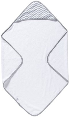 American Baby Company 100% Organic Cotton Terry Hooded Towel & Washcloth Set - Gray Zigzag