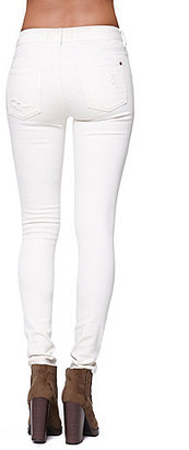 Bullhead Denim Co High Rise Skinniest Winter White Destroyed Jeans