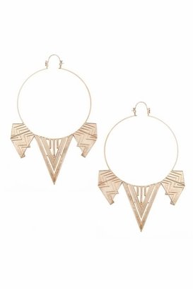 House Of Harlow Station Chevron Earrings in Rose Gold