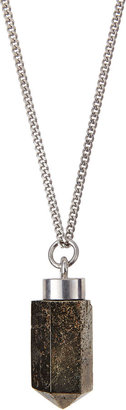Givenchy Silvertone Pyrite Pendant Necklace