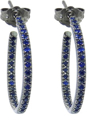 Sydney Evan Medium Blue Sapphire Hoop Earrings