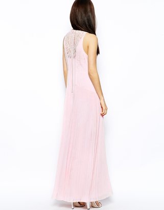 Whistles Gina Evening Dress with Lace Contrast