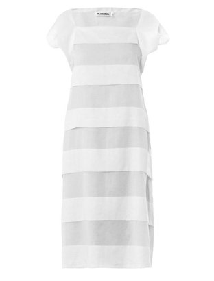 Jil Sander Sheer-stripe cotton dress