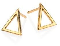 Jennifer Zeuner Jewelry Kassandra 18K Yellow Gold Vermeil Triangle Earrings