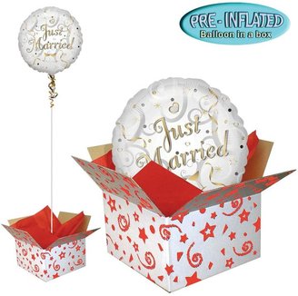 Just Married Pre-Inflated 18 Inch Foil Balloon In A Box