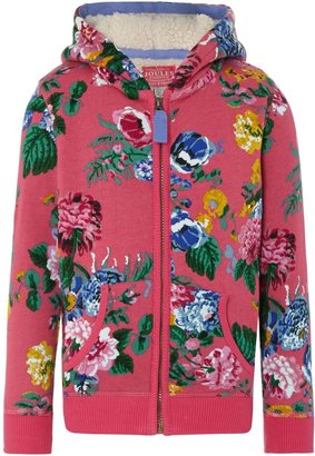 Joules Girl`s zip floral sweat hoody