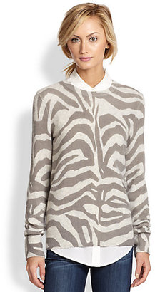 Equipment Sloane Cashmere Zebra-Print Sweater