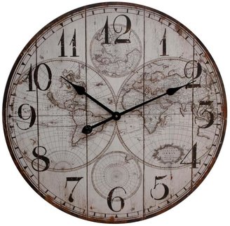 Antique World Map Clock