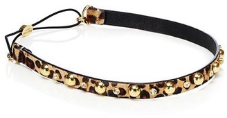 Juicy Couture Crystal Dome Studded Leather Headband