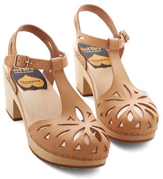 Swedish Hasbeens Cutout For Anything Heel in Tan