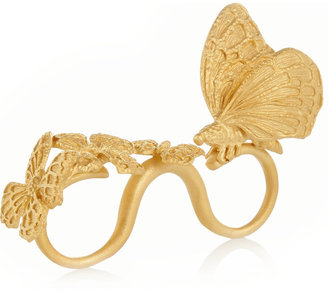 Valentino Gold-plated three-finger butterfly ring