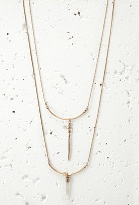 Forever 21 Faux Crystal Pendant Necklace Set