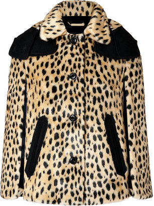 Juicy Couture Honey/Black Cheetah Print Faux Fur Cape