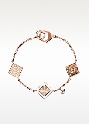 Emporio Armani Rose Goldtone Steel Charm Bracelet