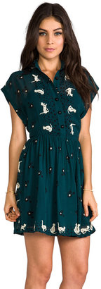 Anna Sui Cat and Birdcage Dress