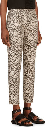Giambattista Valli Beige Cropped Leopard Trousers