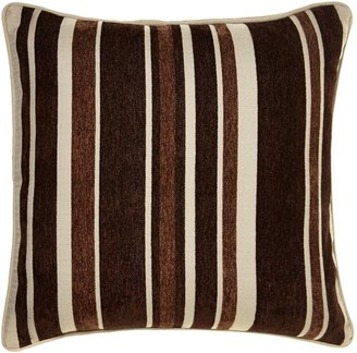 Linea Stripe chenille cushion, chocolate