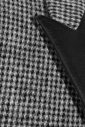 Saint Laurent Leather-trimmed wool-tweed blazer