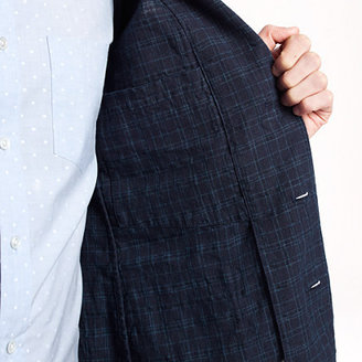 J.Crew Wallace & Barnes worker suit jacket in tartan cotton-linen