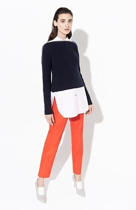 Alexander Wang T by Zip Shoulder Ribbed Sweater