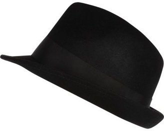 River Island Black trilby hat