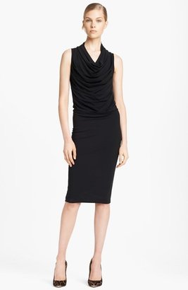 Michael Kors Cowl Neck Ruched Jersey Dress