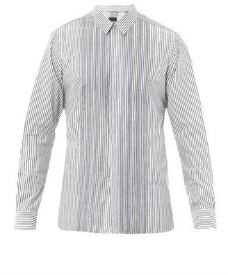 Lanvin Organza-placket pinstripe shirt