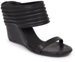 Rick Owens Banded Leather Wedge Sandals