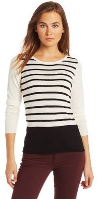 Vince Camuto Women's Banded Bottom Stripe Sweater