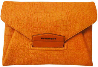 Givenchy Antigona Envelope Clutch In Orange