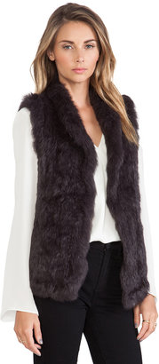 June Semi Long Hair Rabbit Fur Vest