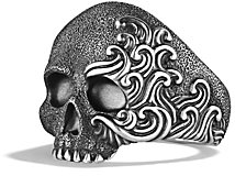 David Yurman Waves Large Skull Ring