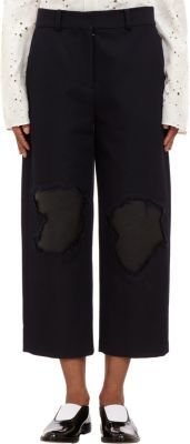 Alexander Wang Leather-Patch Cropped Pants