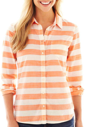 JCPenney jcp™ Long-Sleeve Relaxed-Fit Essential Shirt