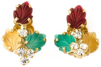 Christian Dior leaf clip on earrings