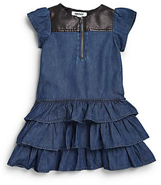 DKNY Infant's Ruffled Denim Dress