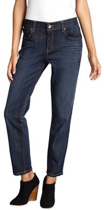 Level 99 medium wash super-stretch 'Casey' relaxed tomboy jeans