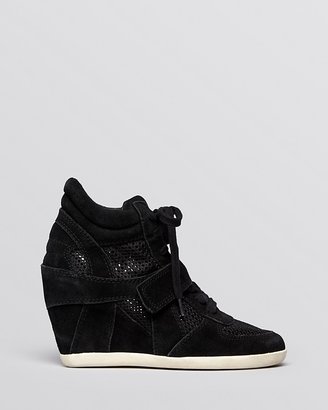 Ash Lace Up High Top Wedge Sneakers - Bowie Mesh