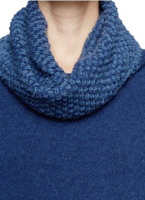 Nobrand Eyelet knit roll neck poncho