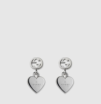 Gucci Silver Earrings With Heart Motif
