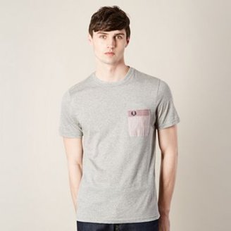 Fred Perry Grey patterned pocket t-shirt