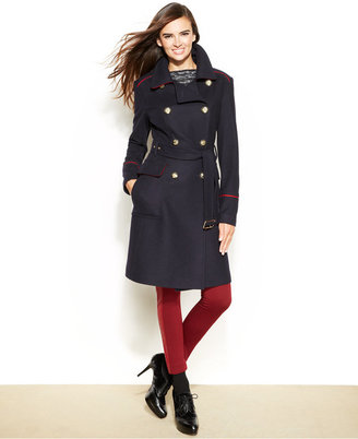 Vince Camuto Belted Wool-Blend Military Coat