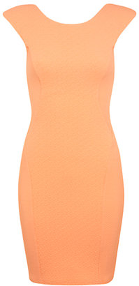 Miss Selfridge Texture Paneled Bodycon Dress, Orange