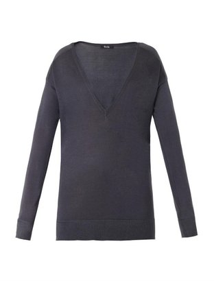 Freda V-neck silk-knit sweater