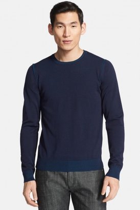 Z Zegna 2264 Z Zegna Two-Tone Silk & Cotton Crewneck Sweater
