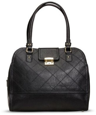 Merona Women's Quilted Tote with Magnetic Clasp Closure - Black