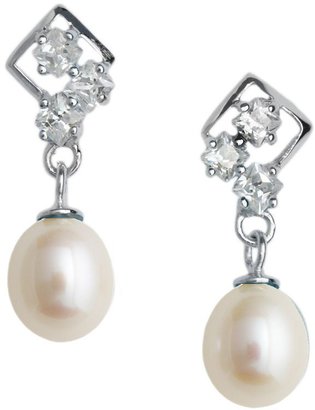 House of Fraser Jersey Pearl White pearl drop earrings