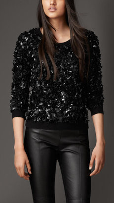Burberry Wool Cashmere Crushed Sequin Jumper